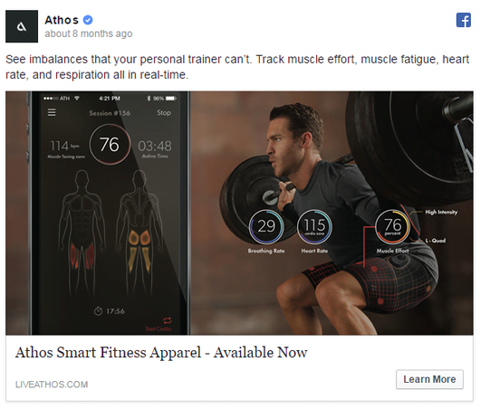Split screen showing a man lifting a barbell on one side and a mobile fitness app interface tracking muscle performance and vitals on the other. Promotes real-time data tracking for workouts.